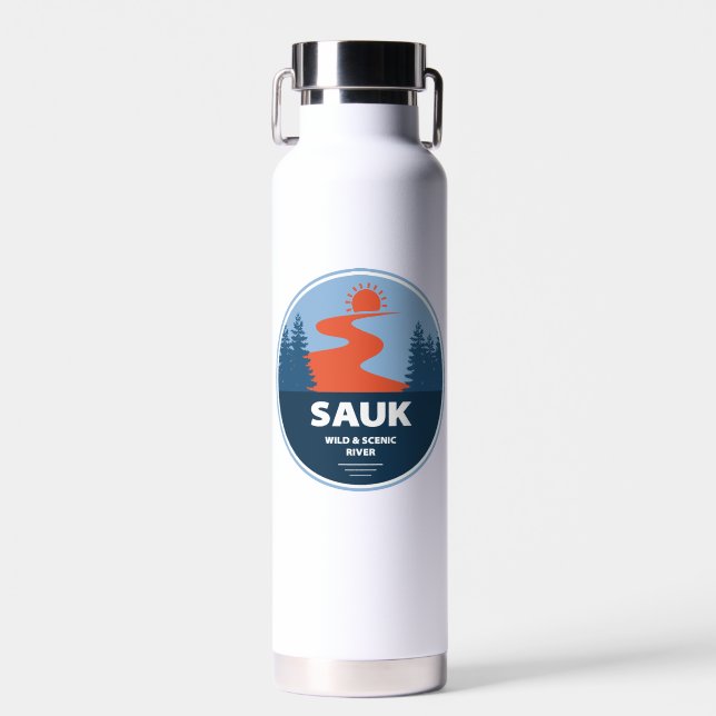 Sauk Wild und der Landschaftliche Fluss Washington Trinkflasche (Vorne)