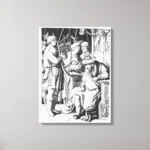 Saul, der zu David-Spiel die Harfe hört Leinwanddruck
