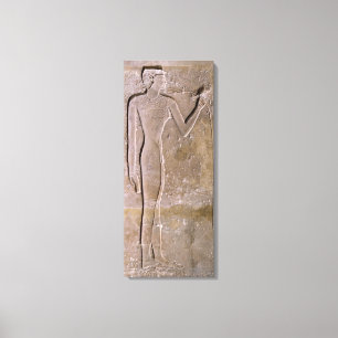 Säule, die eine Frau riecht eine Lotos-Blume Leinwanddruck