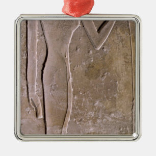 Säule, die eine Frau riecht eine Lotos-Blume Ornament Aus Metall