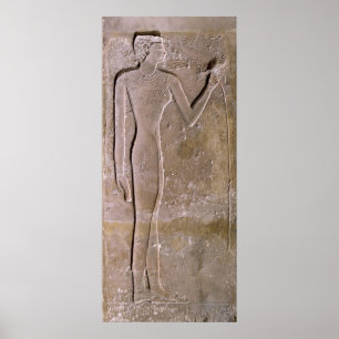 Säule, die eine Frau riecht eine Lotos-Blume Poster