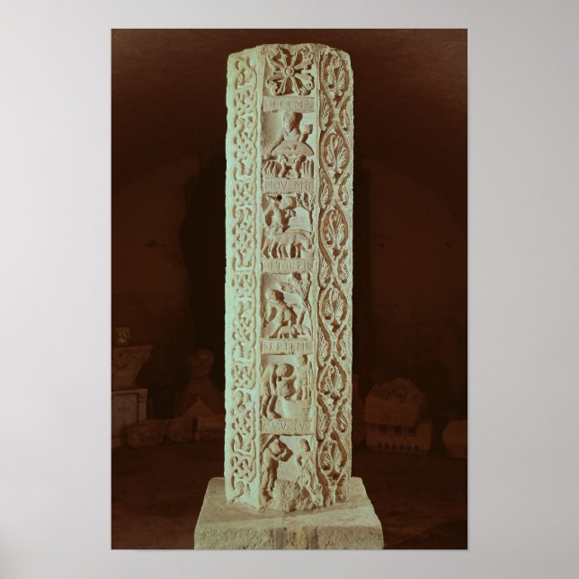 Säule mit den Monaten August bis Dezember Poster (Vorne)