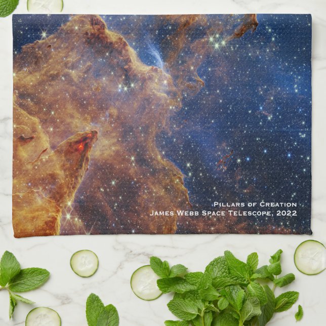 Säulen der Schöpfung James Webb Hi-Res 2022 Geschirrtuch (Gefaltet)