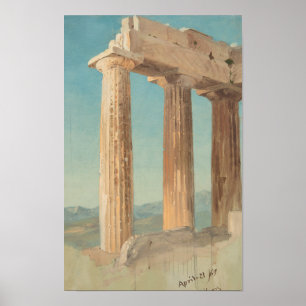 Säulen des Parthenon, Athen, Berühmtes Gemälde Poster