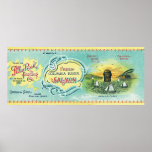 Säulen-Felsen, Washington - Säulen-Felsen-Lachs Poster