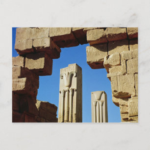 Säulen mit stilisierten Lotus Postkarte