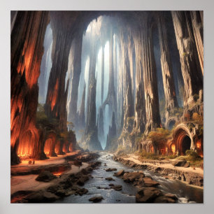 Säulen und Menschen Poster