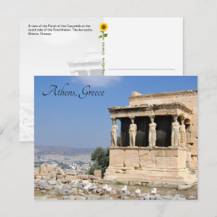 Säulenvorhalle der Karyatiden, Athen, Griechenland Postkarte