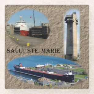 Sault Ste. Marie glass Untersetzer