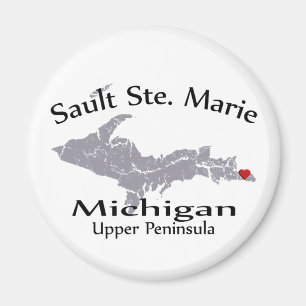Sault Ste Marie Michigan Herzkarte Design Magnet