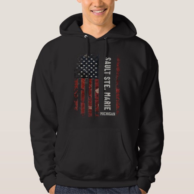 Sault Ste. Marie Michigan Hoodie (Vorderseite)