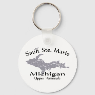 Sault Ste Marie Michigan Map Design Schlüsselanhän Schlüsselanhänger
