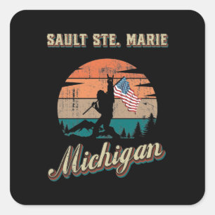 Sault Ste. Marie Michigan Quadratischer Aufkleber