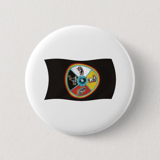 Sault Ste. Marie-Stammes-Flaggenknopf Button (Vorderseite)