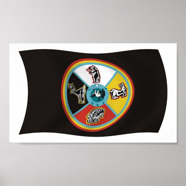 Sault Ste. Marie Tribe Flag Poster Print (Vorne)