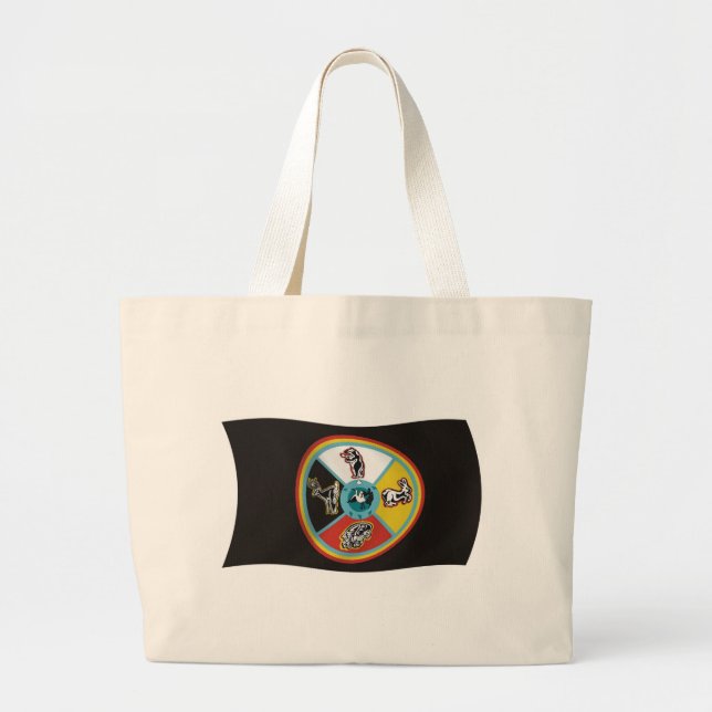 Sault Ste. Marie Tribe Flag Tote Bag Jumbo Stoffbeutel (Vorne)