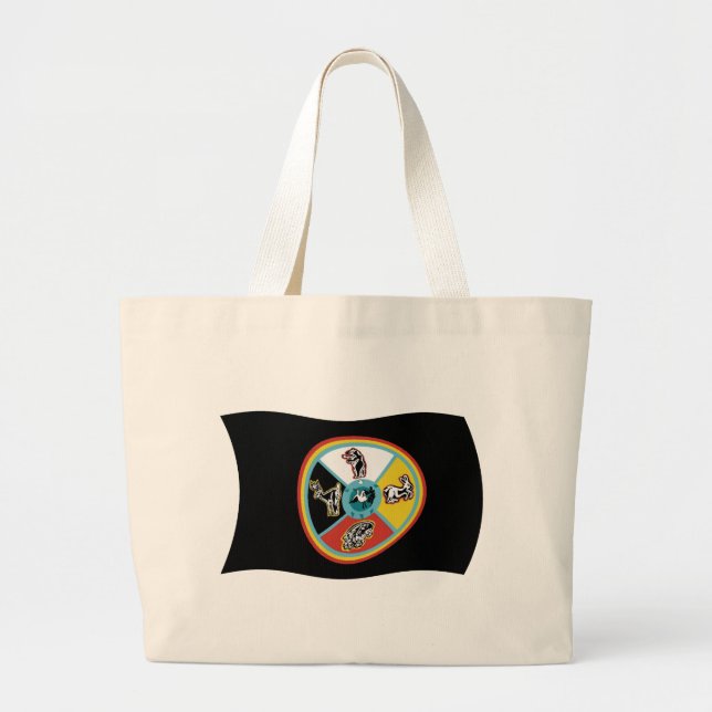 Sault Ste. Marie Tribe Flag Tote Bag Jumbo Stoffbeutel (Vorne)