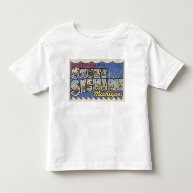 Sault Suite. Marie, Michigan - großer Buchstabe Kleinkind T-shirt (Vorderseite)