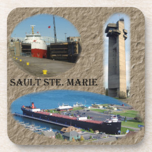 Sault Suite. Marie Set von 6 PlastikUntersetzer Getränkeuntersetzer