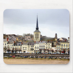Saumur River Bank Scene Mouse Mat Mousepad