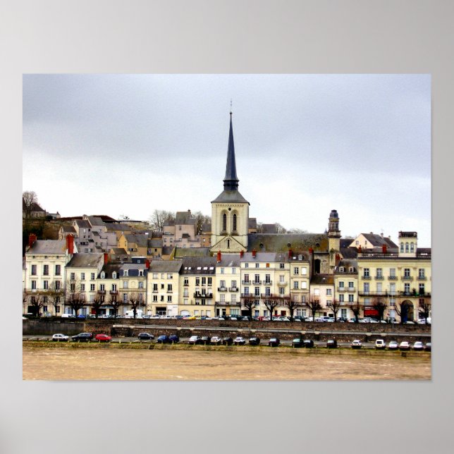 Saumur River Bank Scene Poster (Vorne)