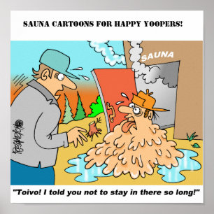 Sauna Cartoon Posters mit Toivo & Eino Poster