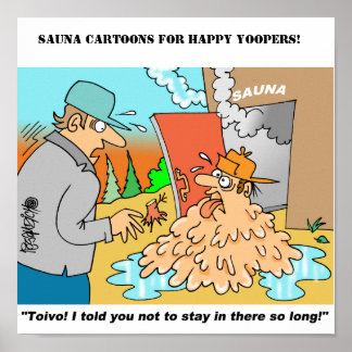 Sauna Cartoon Posters mit Toivo & Eino Poster
