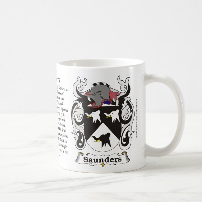 Saunders-Familien-Wappen Tasse (Rechts)