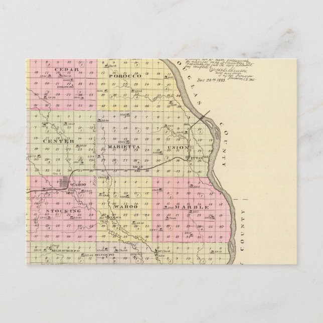 Saunders Landkreis, Nebraska Postkarte (Vorderseite)