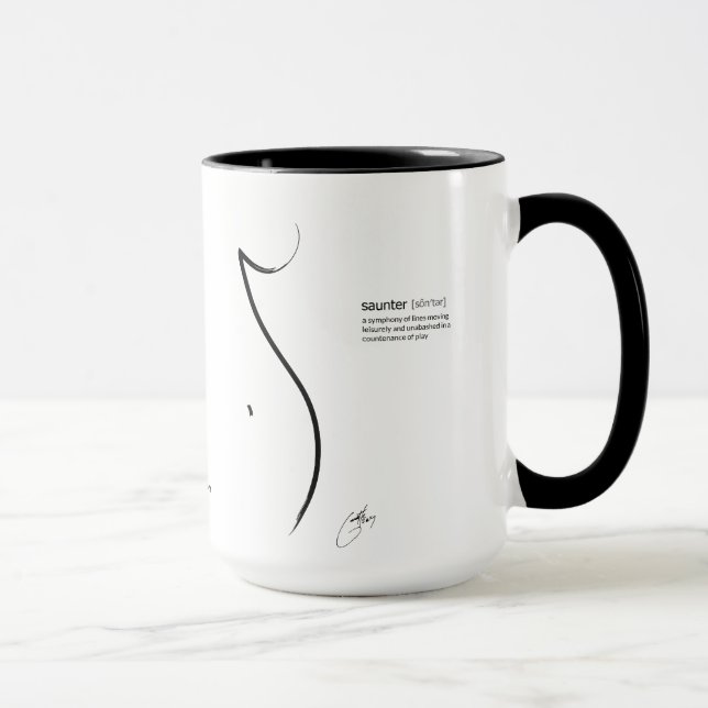 "Saunter" Tasse 15oz mit schriftlicher Definition (Rechts)