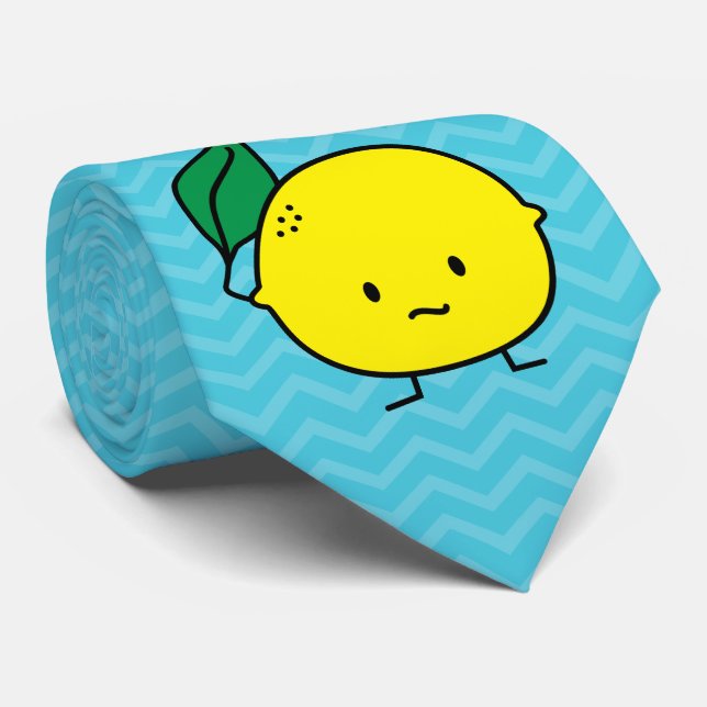 Saure gelbe Zitronenblatt-Zitrusfrucht lemony Krawatte (Gerollt)