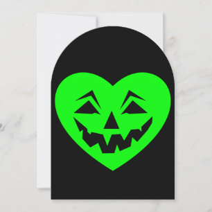 Säure-Grün-Halloween-Herz-Gothic-Valentin-Creepie Einladung