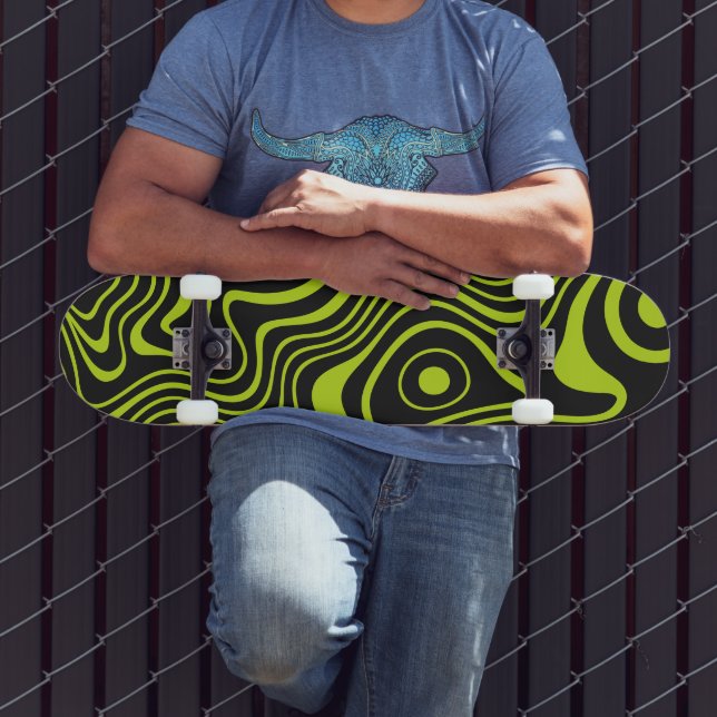 Säure-Kalk-Kühles-Design-Psychedelische-Wellen Skateboard (Außenbereich 3)