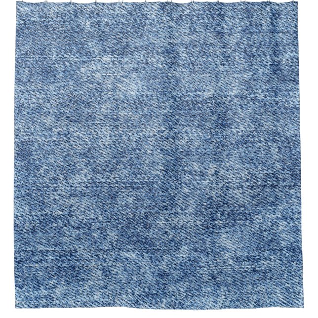 Säure waschen blaue Denim, nah-up Textur. Duschvorhang (Vorderseite)