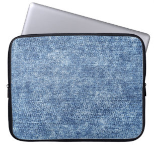 Säure waschen blaue Denim, nah-up Textur. Laptopschutzhülle