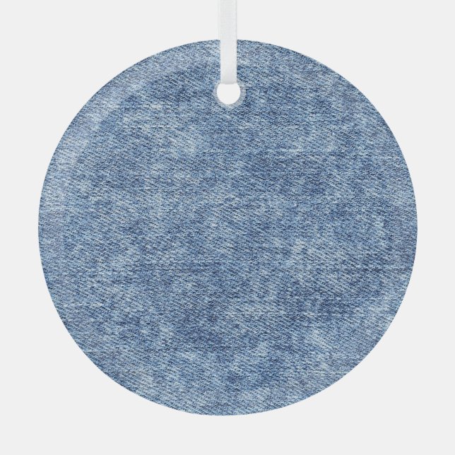 Säure waschen blaue Denim, nah-up Textur. Ornament Aus Glas (Vorderseite)
