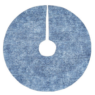 Säure waschen blaue Denim, nah-up Textur. Polyester Weihnachtsbaumdecke