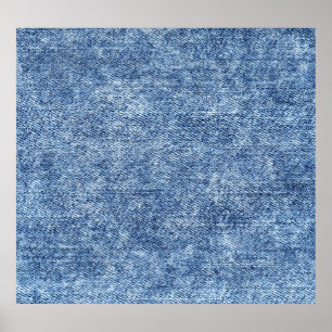 Säure waschen blaue Denim, nah-up Textur. Poster