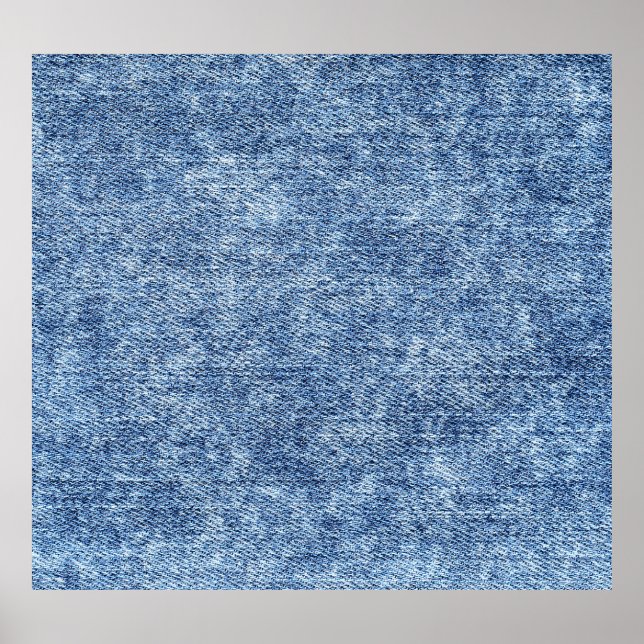 Säure waschen blaue Denim, nah-up Textur. Poster (Vorne)