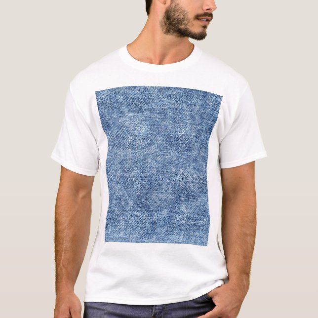 Säure waschen blaue Denim, nah-up Textur. T-Shirt (Vorderseite)