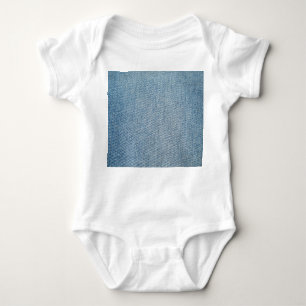 Säure waschen blaue Jeans, Denim Textur. Baby Strampler