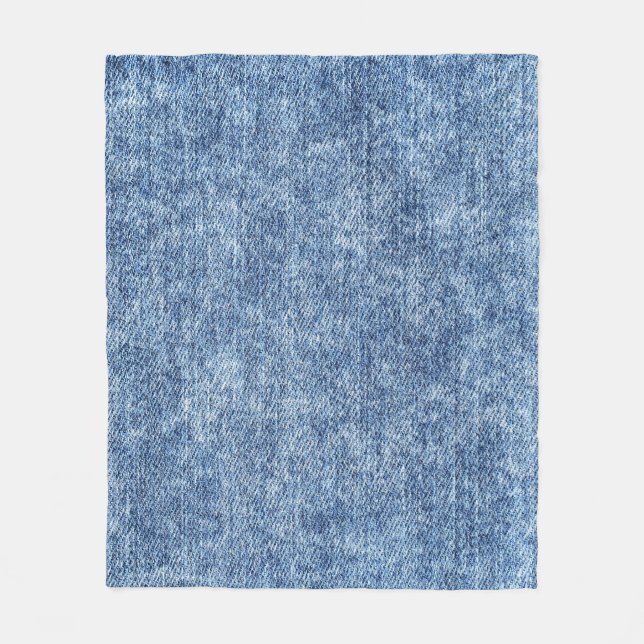 Säuregewaschenes blaues Denim, Nahaufnahme-Textur. Fleecedecke (Vorderseite)