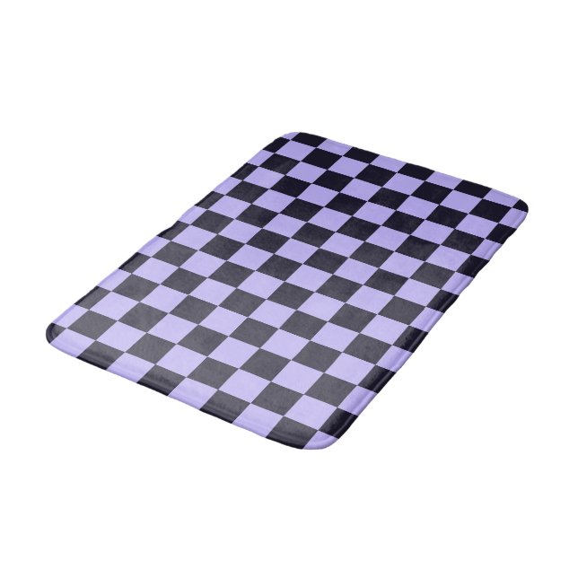 Säuregrün-schwarze Badezimmer-Vorlage mit Schachbr Badematte (Schrägansicht)