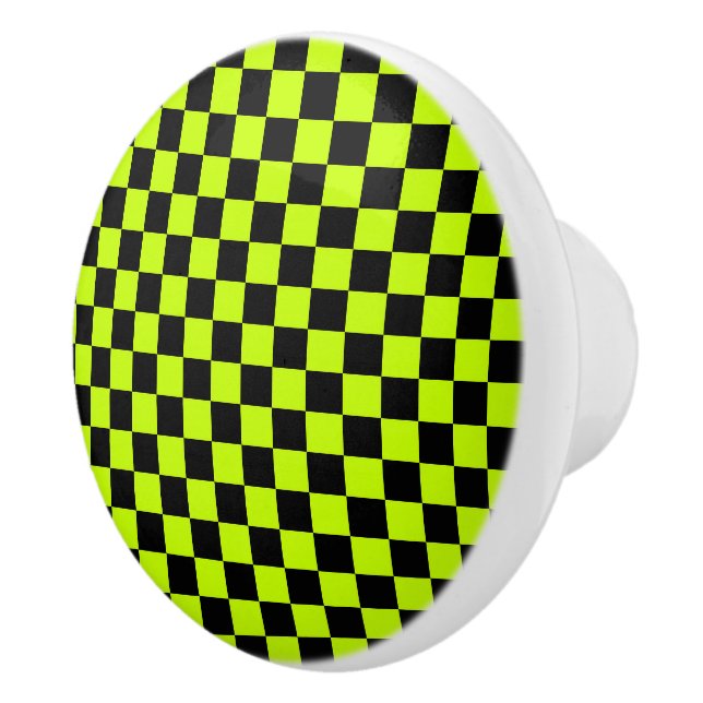 Säuregrün-schwarzes Schachbrettmuster Keramikknauf (Rechts)