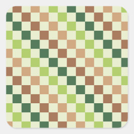 Säuregrün-schwarzes Schachbrettmuster quadratische Quadratischer Aufkleber