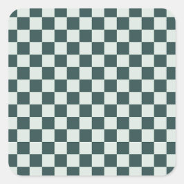 Säuregrün-schwarzes Schachbrettmuster quadratische Quadratischer Aufkleber
