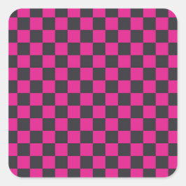 Säuregrün-schwarzes Schachbrettmuster quadratische Quadratischer Aufkleber