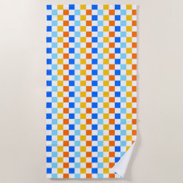 Säuregrün-schwarzes Schachbrettmuster Strandtuch