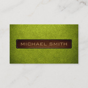Säuregrünes Leder Beruflich aussehen Visitenkarte