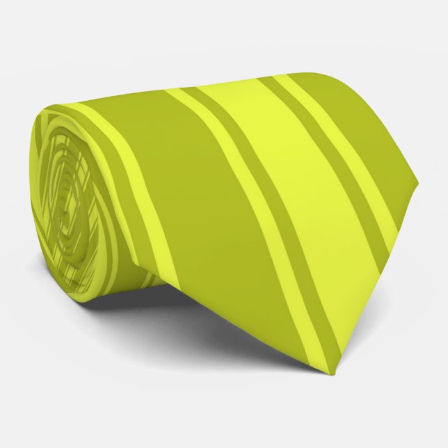 Saurer grüne Farbstreifen-flippiges Muster Krawatte (Gerollt)